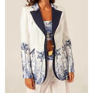 NEW MASAVI savage wild blazer in white/navy